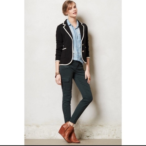 Anthropologie Moth Black and White Knit Sweater Blazer, size S - Picture 2 of 8